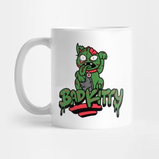 Bad kitty zombie cat Mug